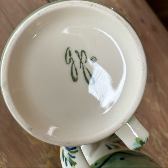 Set of 2 Gail Pittman Provence Light Green Floral Garland Coffee Mugs 11oz - Picture 7 of 8